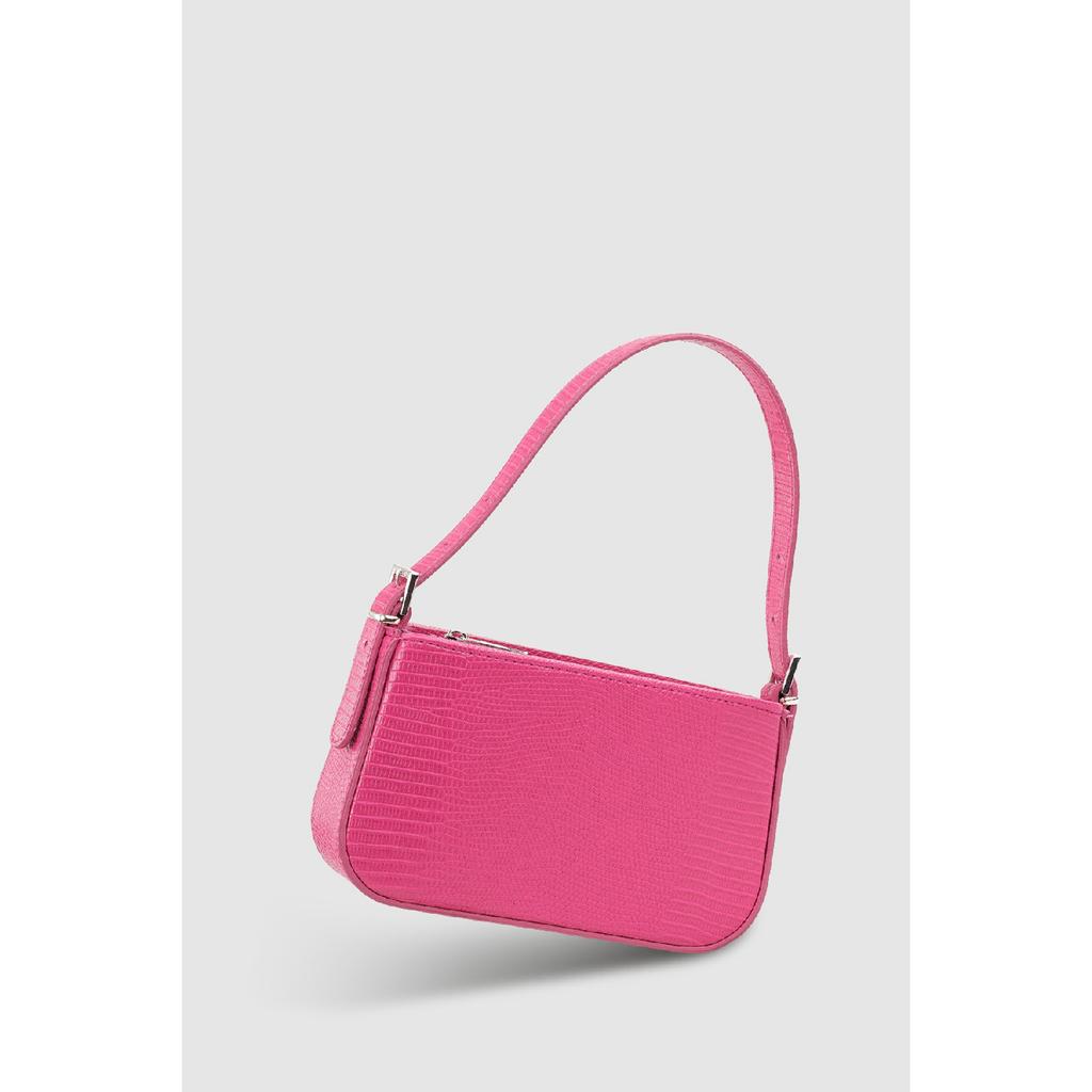 Women's Neon Green Buckle Adjustable Strap Baguette Bag 208