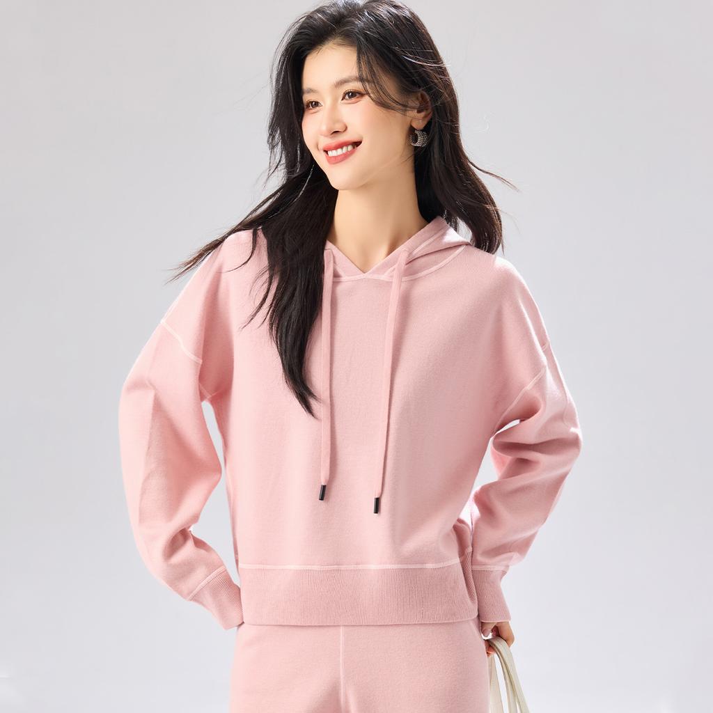 [Including Wool] 26 New Hooded Women's Knitted Sweater Fashionable, Loose, High End, Daily Style
