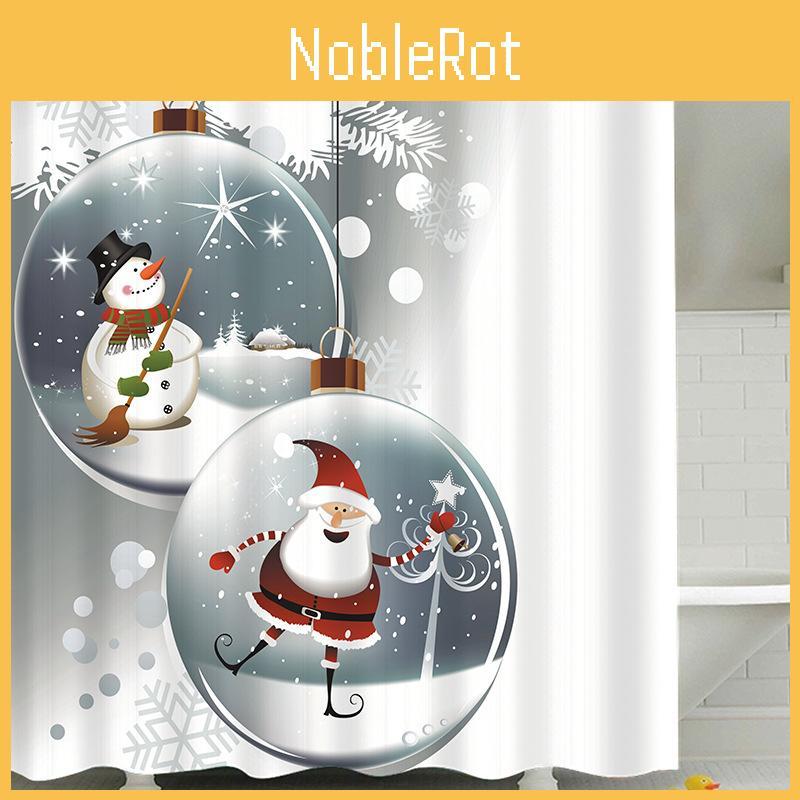 Versatile Christmas Snowman Waterproof Bathroom Shower Curtain With 12 Hooks For Any Holiday Setting