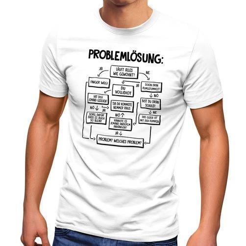 Mens T-Shirt With Slogan Work Job Problem Solving Graphic Print Fun Shirt- L