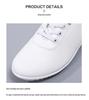 2025 Spring Women's Genuine Leather White Slip-on Sneakers - Soft Sole Casual Flats
