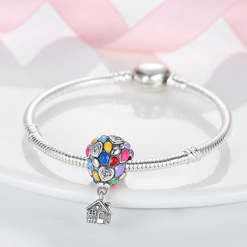 Original Charms Copper Air Balloon Charms Beads Fit 3Mm Original Bracelet Necklace Women Diy Jewelry Gifts