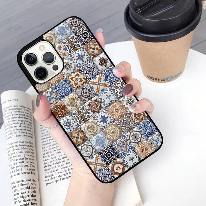 Boho Tile Mosaic Aesthetic Mobile Phone Cases Cover For iPhone 17 Air 16 15 14 12 13 11 Pro MAX apple Plus Coque