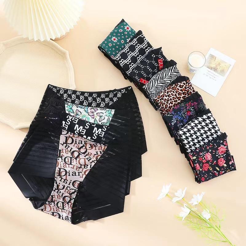 Sexy Lace Panties Women's Underpants Large Size Leopard Pattern High Waist Briefs Breathable Lift Buttocks Female Underwear