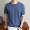 Men's Cool Breathable Tencel Lyocell Knit T-Shirt - Round Neck, Short Sleeves, Casual, Summer Silk Top