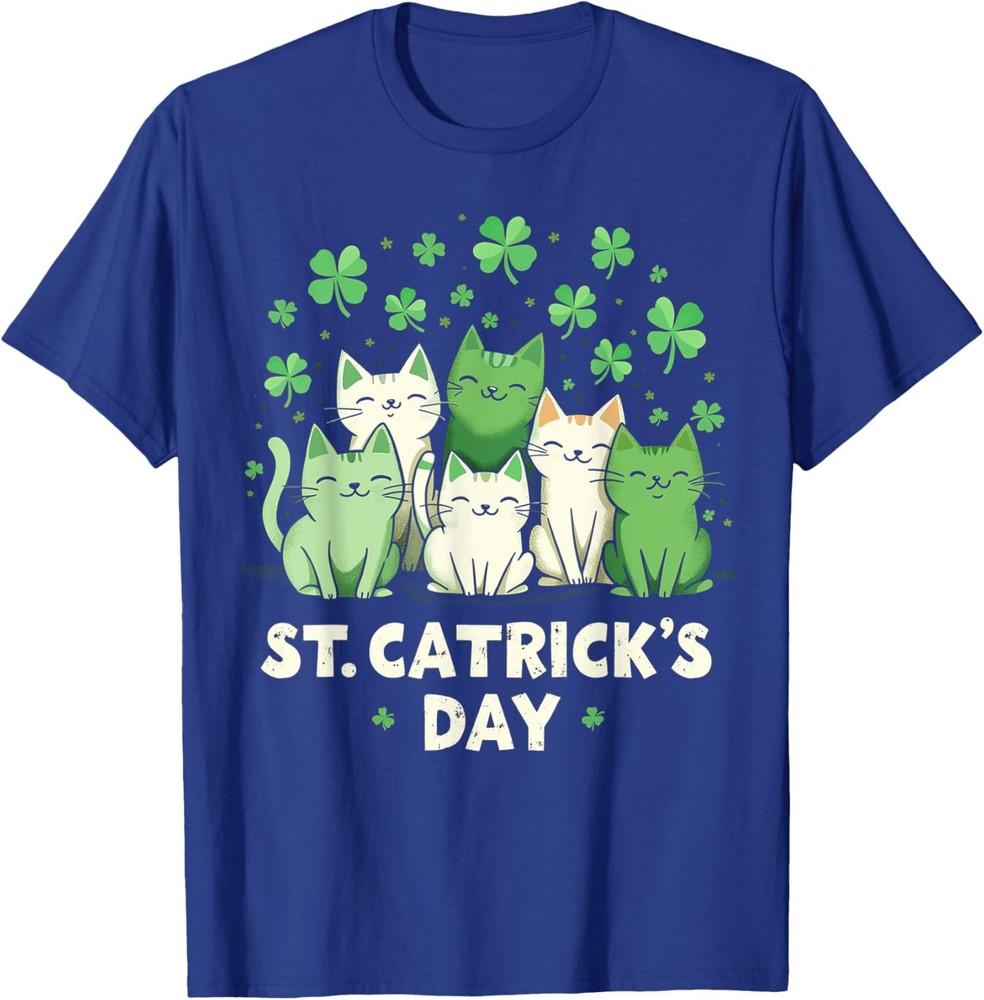 Cute St Patricks Catricks Day Cats Funny Saint Pattys Unisex T-shirt XXXXL