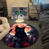 Contemporary Round Gothic Multicolor Area Rug, Non-Slip Floor Mat for Bedroom