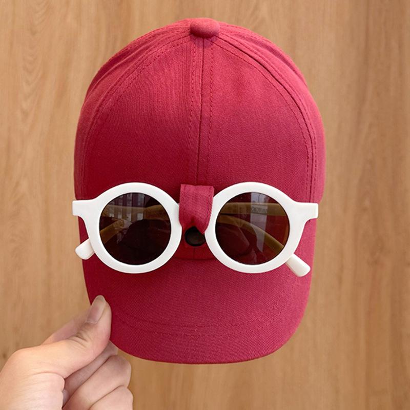 Removable Glasses Baby Spring and Summer New Short-brimmed Sun Protection Baseball Cap for Boys and Girls Trendy Sun Protection Casual Baseball Cap