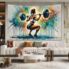Vibrant Fitness Bodybuilding Tapestry Colorful Energy Art Wall Hanging for Party Gym Decor