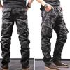 Pantalones Cargo de Hombre de Corte Ajustado con Múltiples Bolsillos, Camuflaje Verde Militar, Pantalones Casuales Resistentes al Desgaste y Versátiles