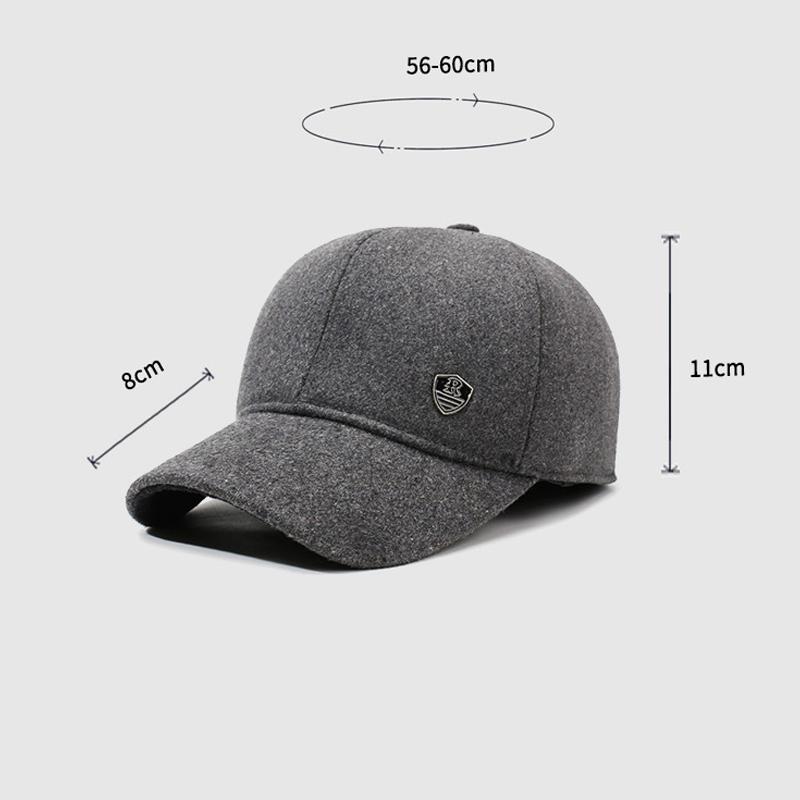 Warm Ear Protection Baseball Cap Middle-Aged Men's Winter Velvet Cap Dad Grandpa Outdoor Cold-Proof Cotton Cap