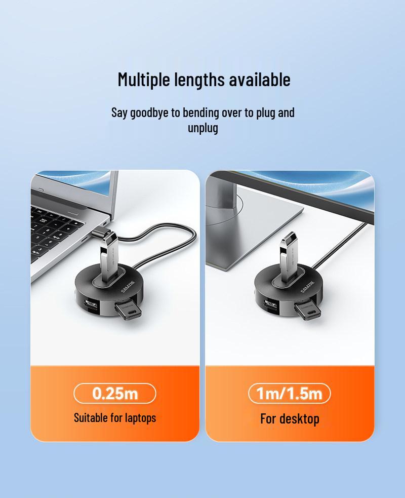 Shan Ze USB Multi-Port Hub Adapter: Dual Port Desktop & Laptop Extender