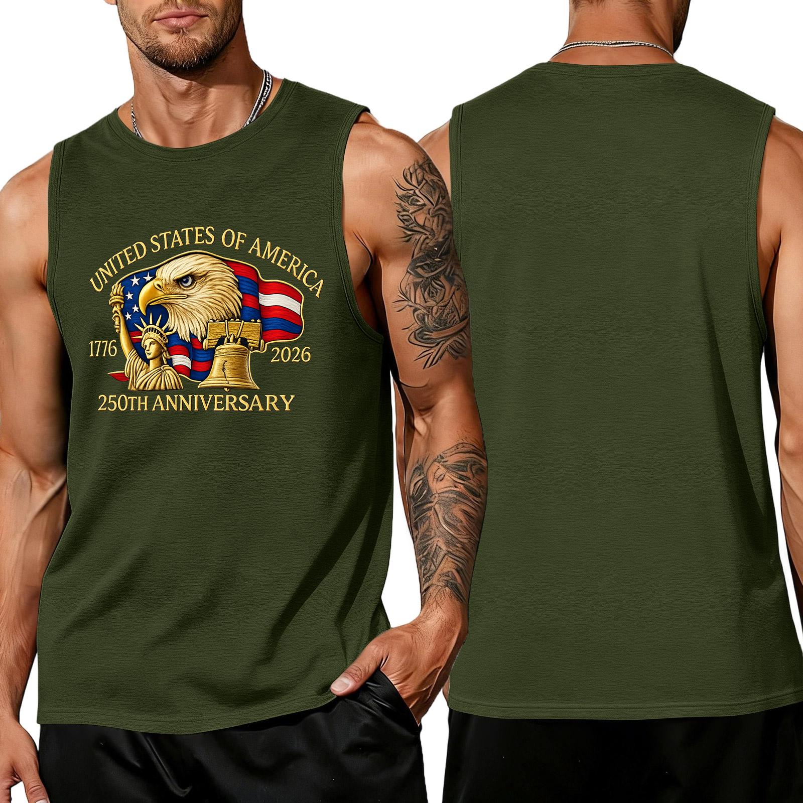 

Men s loose and casual print sleeveless shirt L армия зеленый