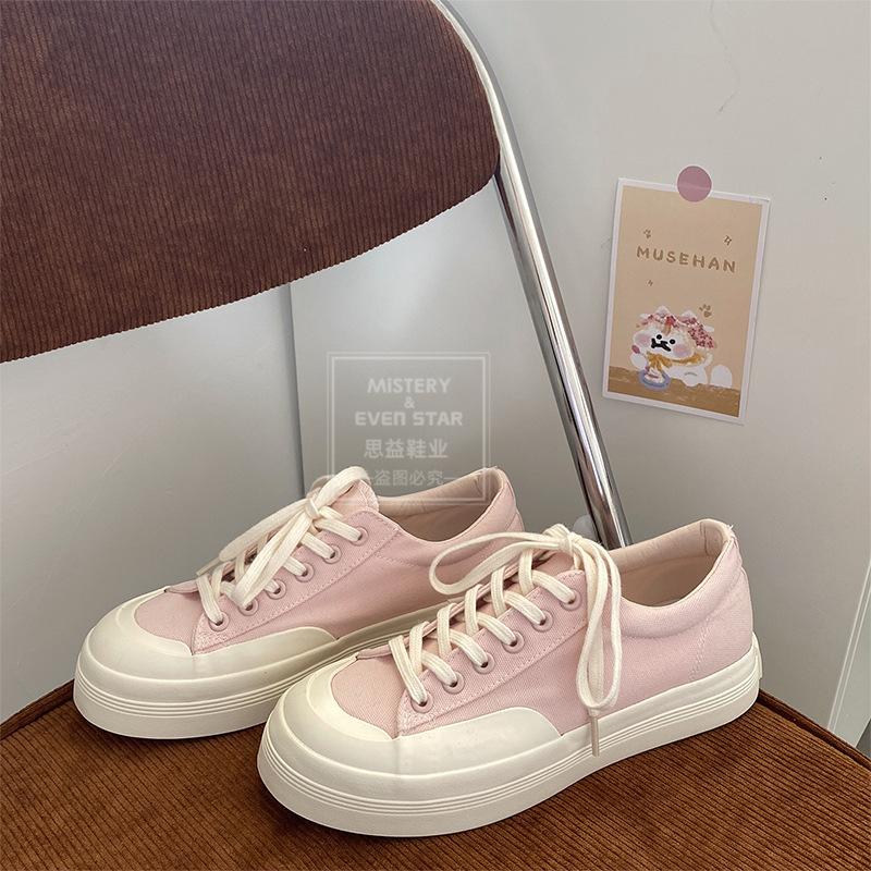 Pink platform heightening canvas shoes women's new trendy board shoes Hanhan big head shoes 501