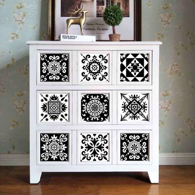 Black And White Wallpaper Self-Adhesive Decorative Bedroom Floor Waterproof Tile Sticker Sticker Wear-Resistant Tile Sticker