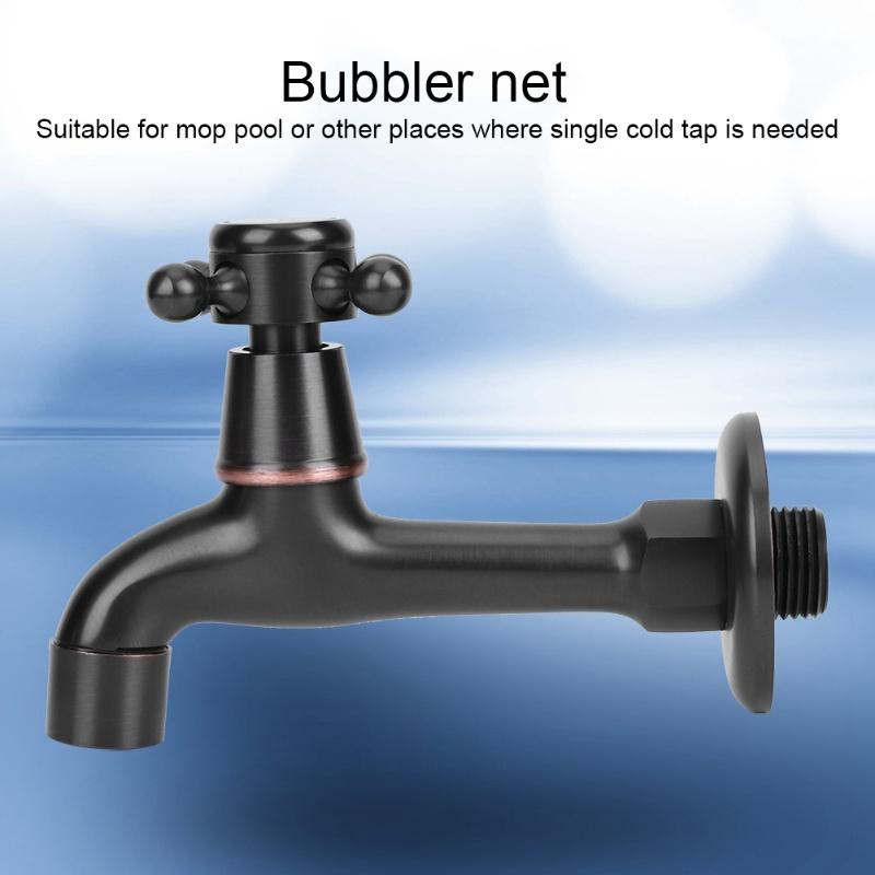 Retro Style Brass Single Handle Single Cold Quick Open Faucet Mop Pool Water Tap For Home UseLong Faucet