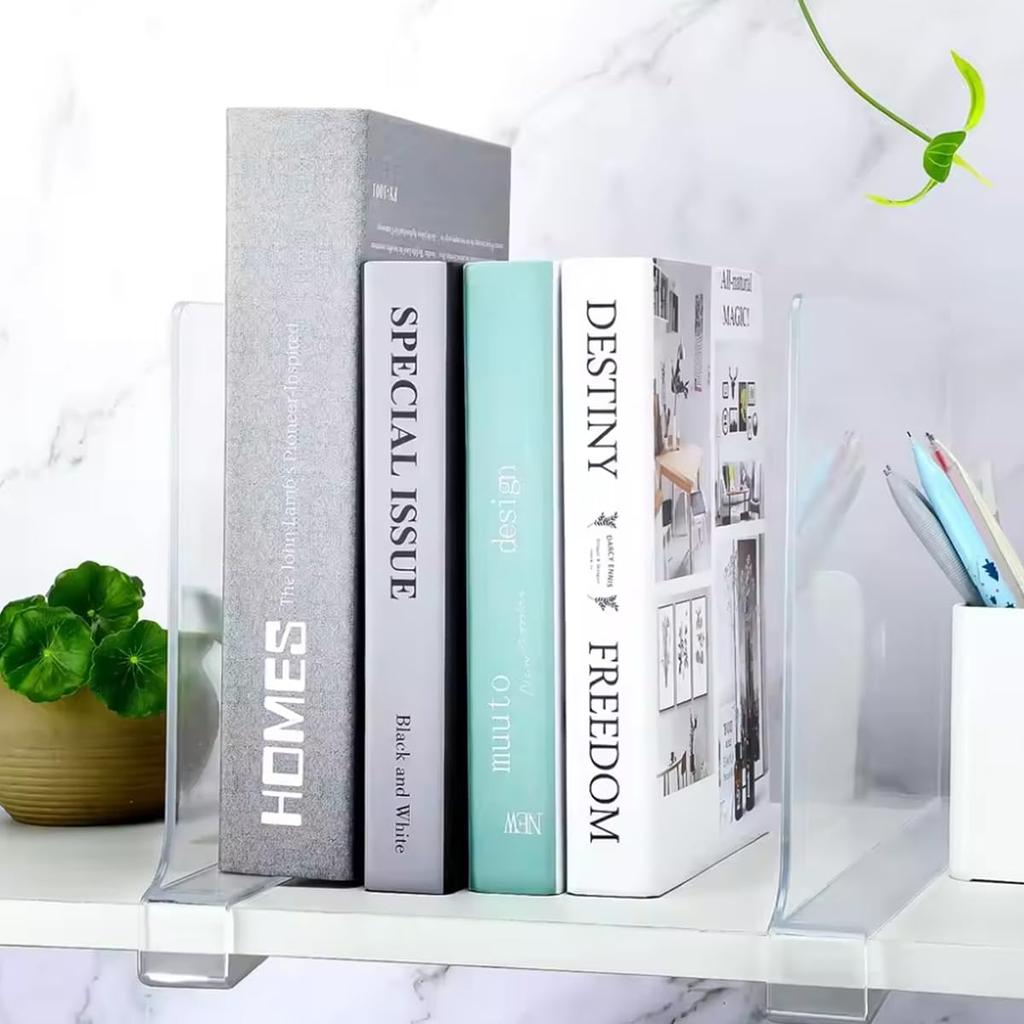 Acrylic Honpo Storage Divider Panel Shelf Partition Organizer Closet Bookshelf Organization Tidying Up Separation Set of (Clear, 4)