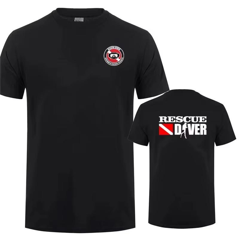 ZX 2026 new Rescue diver Tshirt funny diving suit shortsleeved street style sport and casual polyester Tshirt S