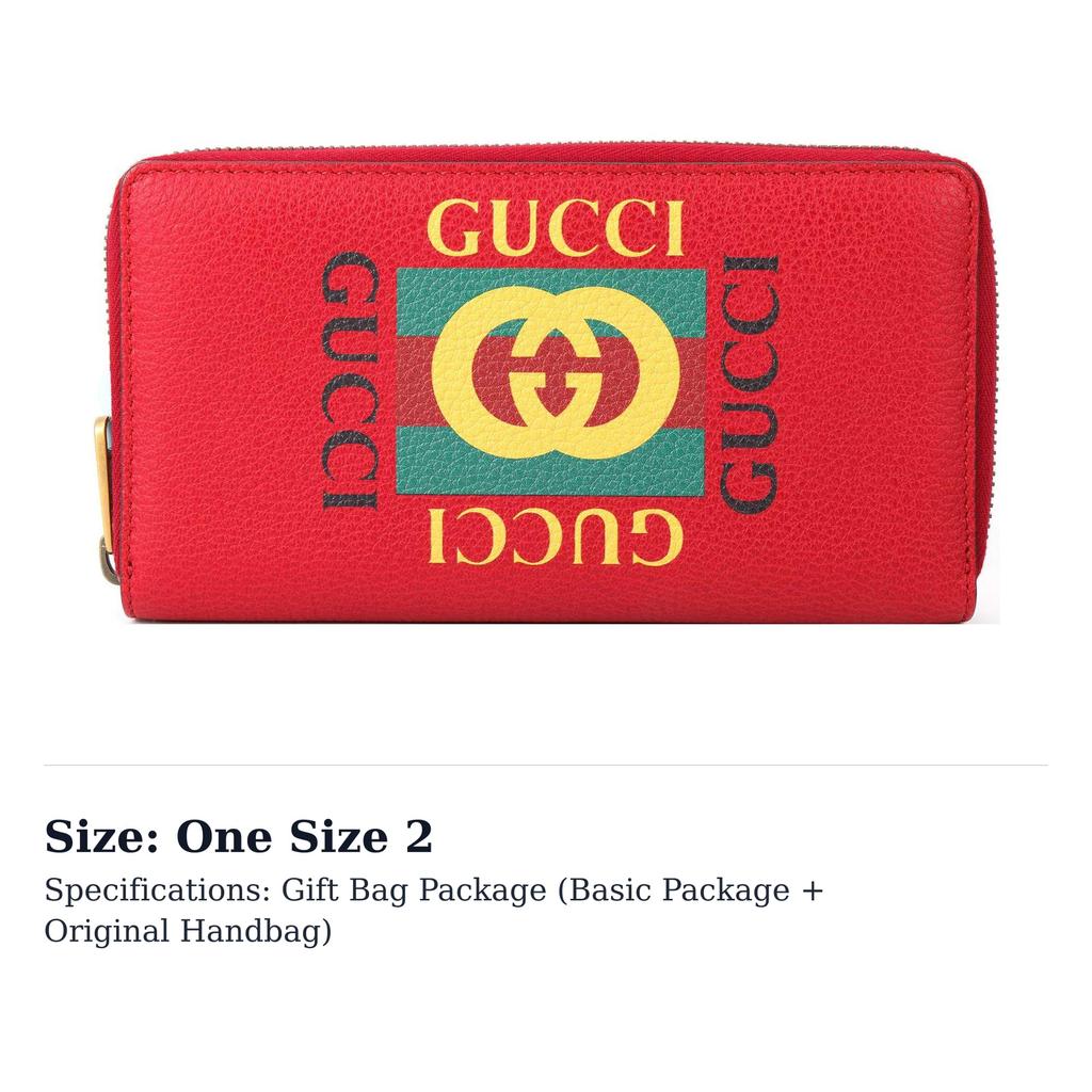 Gucci Cow Leather Wallet Unisex Red 496317-0GDAT-6461