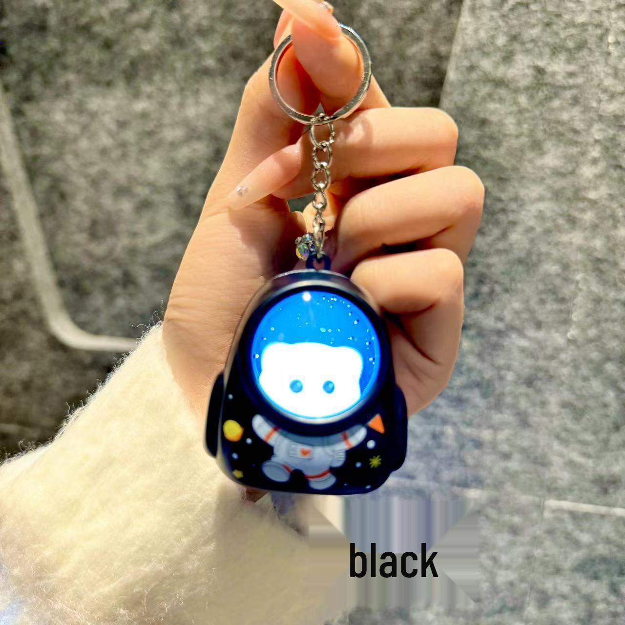 Starry Sky Bear Backpack Keychain: Voice-Activated Luminous Night Light Pendant