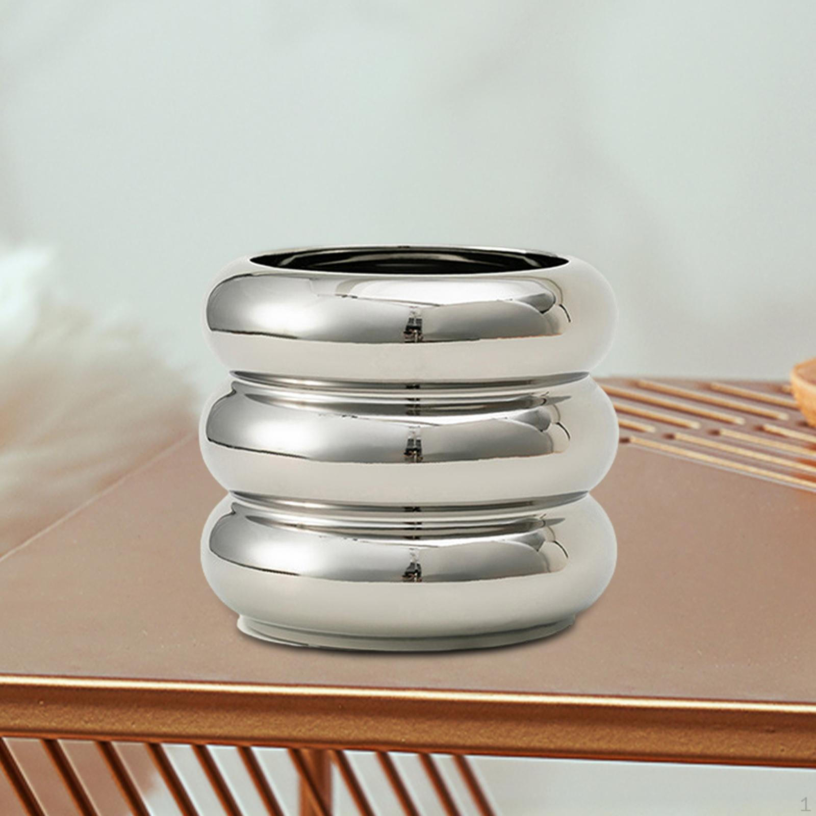 

Керамический цветочный горшок, креативный ящик для хранения, подарки на день рождения, декоративная ваза, современное растение для офиса серебряный