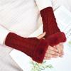 Winter Women Gloves Plush Faux Fur Knitting Wool Keep Warm Mitten Fingerless Lady Girl Half Finger Gloves Christmas Gift