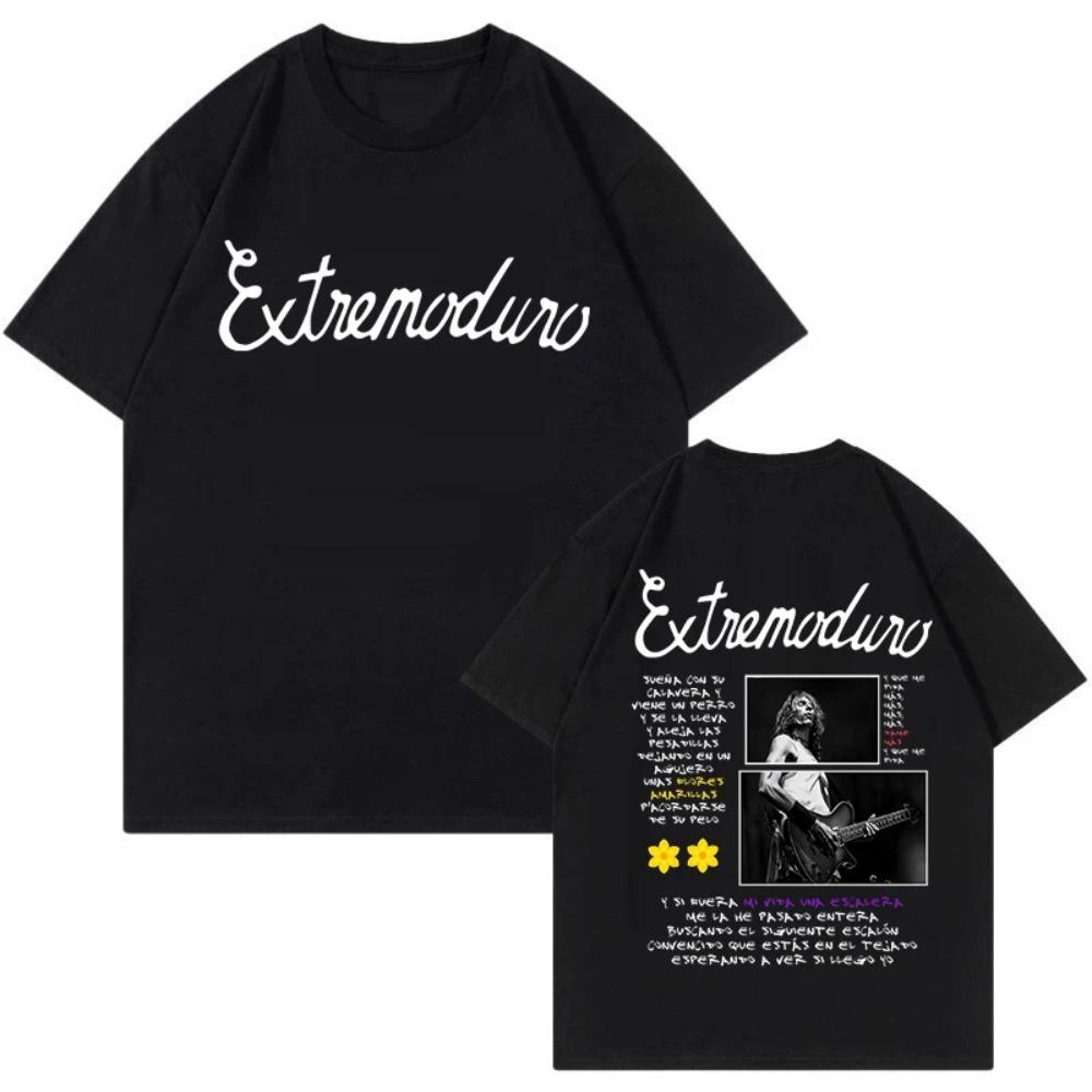 Camiseta Vintage Gráfica para Hombre y Mujer de los 90 Y2k Hip Hop Camisetas Tops Unisex Moda Banda de Rock Estampado Extremoduro Talla EU Ropa