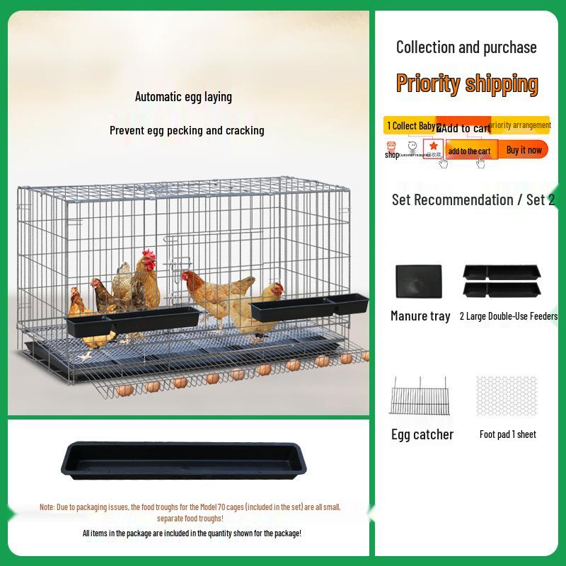 Extra Large Foldable Chicken Coop with Thickened Wire for Egg-Laying