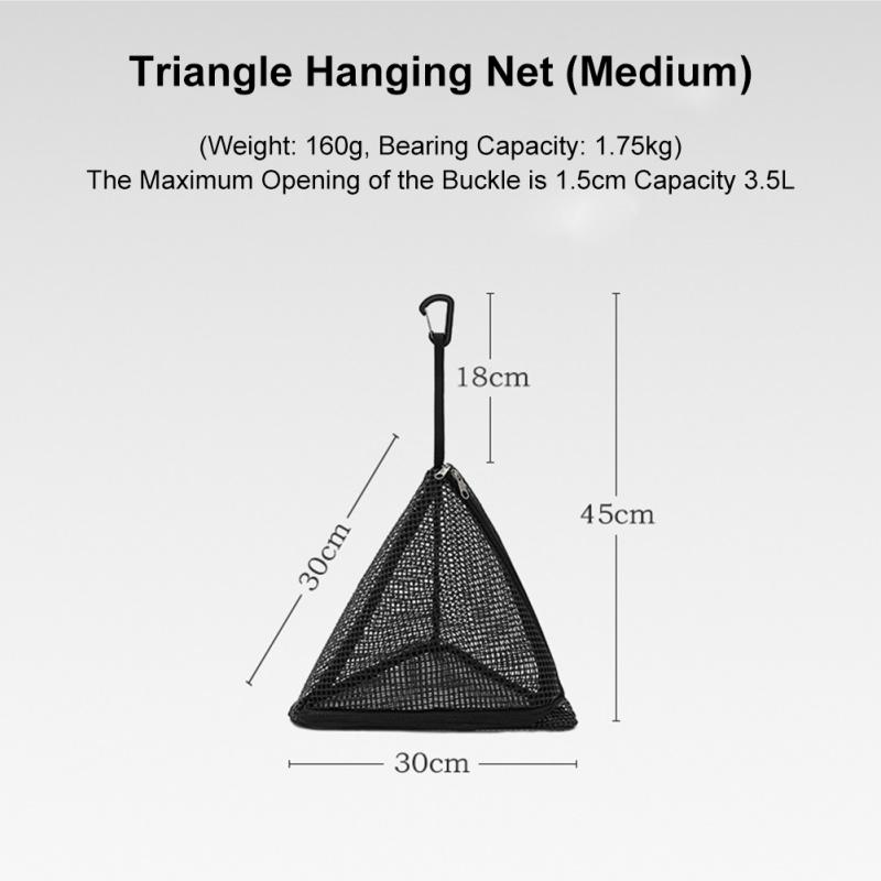 Triangle Storage Mesh Hanging Bag Foldable Kitchen Basket Picnic Tableware Drying Net Food Vegetable