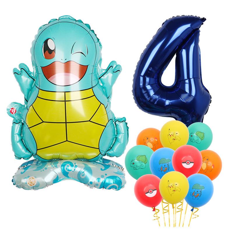 Standing Pokémon Pikachu Squirtle Child Elf Birthday Aluminum Film Printing Latex Balloon Gift
