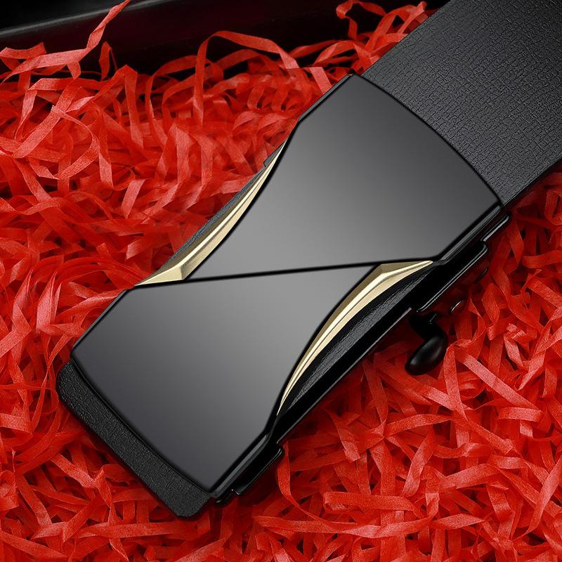 New Men's Belt Business Formal Wear Genuine Leather Automatic Buckle Belt for Men's Youth Korean Style Versatile Soft Leather Trousers