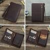5 Pieces Of Genuine Leather Cigar Box With Wrist Zipper And Multifunctional Travel Convenience. Cigar Case Leather Cover