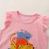 Completo Estivo a Maniche Corte da Bambina 2024 Abbigliamento per Bambini T-shirt + Pantaloncini a Quadri Set da 2 Pezzi Outfit Casual