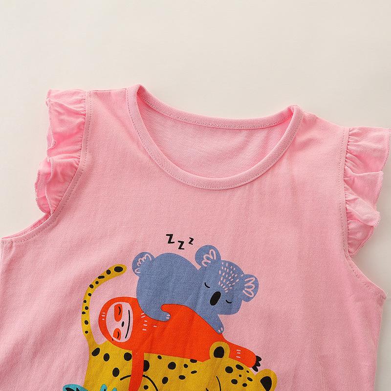 Completo Estivo a Maniche Corte da Bambina 2024 Abbigliamento per Bambini T-shirt + Pantaloncini a Quadri Set da 2 Pezzi Outfit Casual