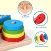 Montessori Wooden Sorting and Stacking Toys Educational Learning Preschool Color Recognition Shape Sorter Puzzles for Kids Gifts