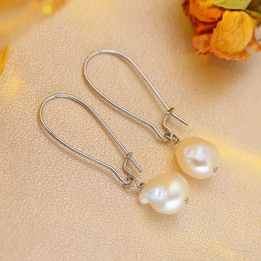 SENIKO Natural Freshwater Big Baroque Pearl Earrings Fashion Pearl Drop Earrings For Women Party Jewelry