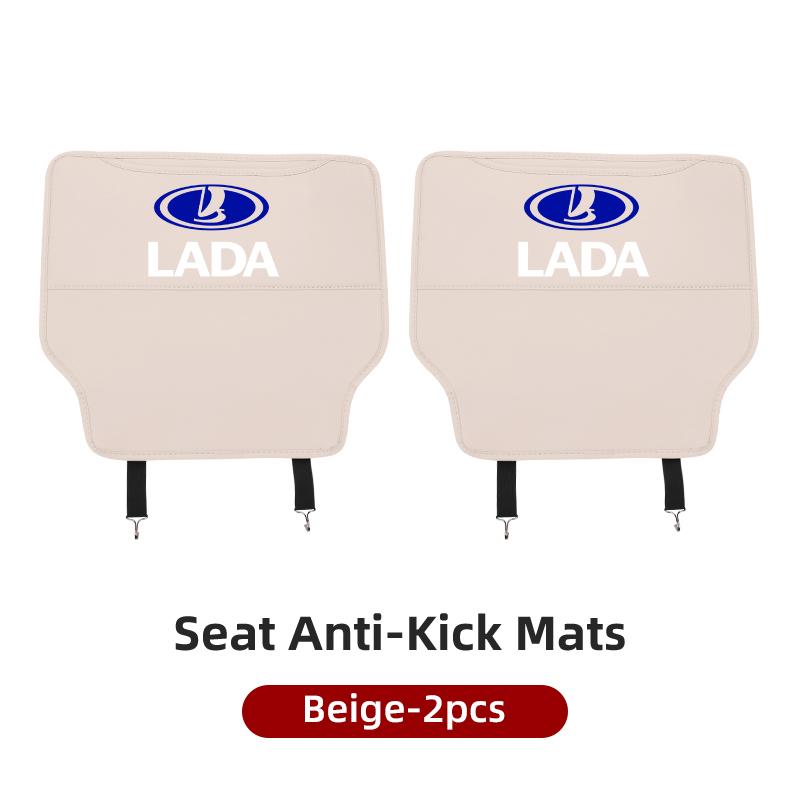 AHTFPU1 Car Leather Half-Cover Seat Anti-Kick Mats Pad Storage Pouch For Lada Vesta Niva Samara Kalina Largus Priora Xray Granta
