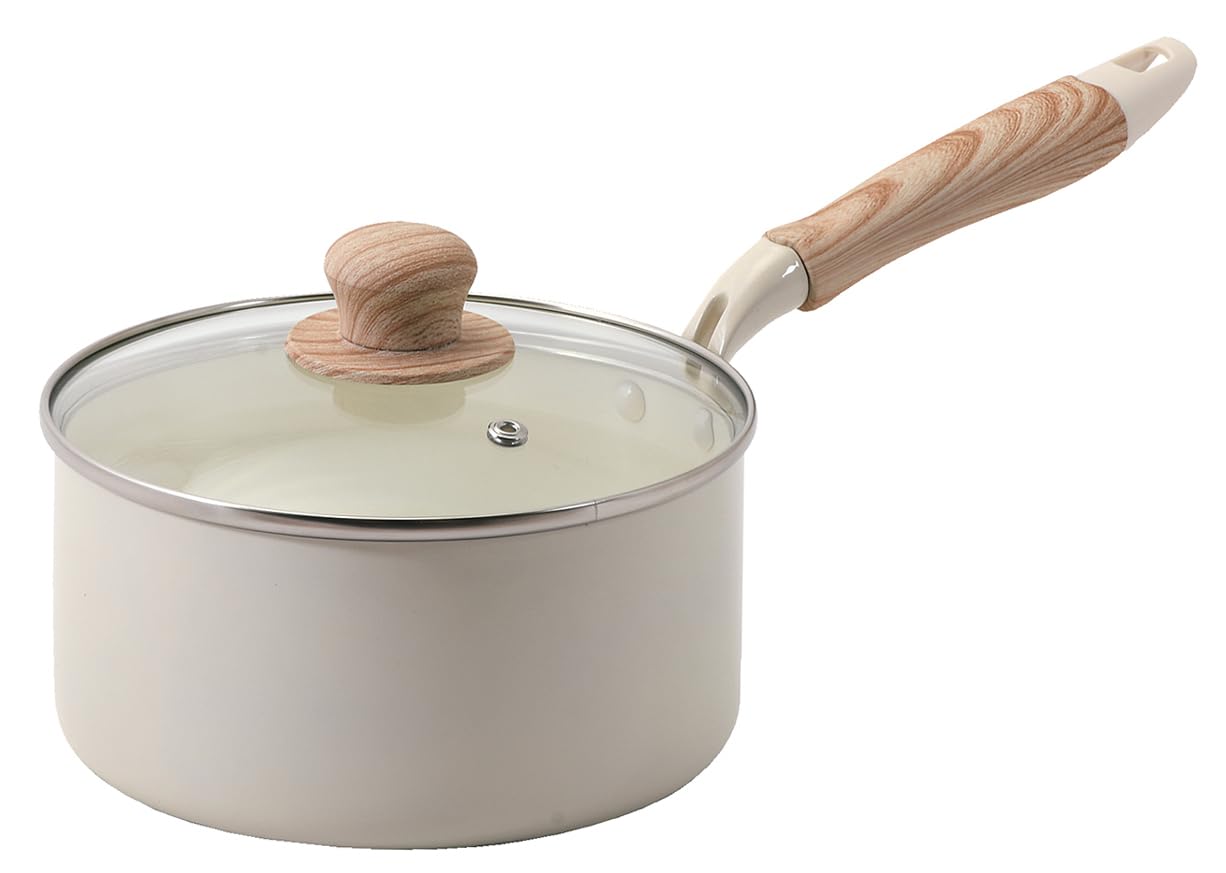 

PEARL METAL IH Gas Heat Glass Lid PFOA PTFE Can be Used with Metal Ceramill Pot, One-handed Pot, 18cm, Deep, Ceramic-coated Interior, Compatible, белый