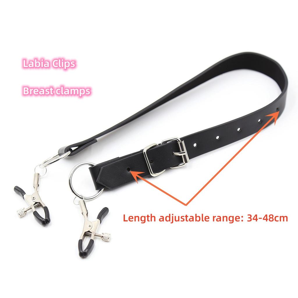 VaHppy Binding Thighs Labia Clamps Breast Clamps With Belt 2PCS PU Sex Toys for Couples SM  Game Props Adult Products