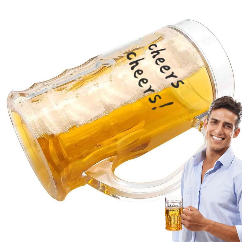 450ml Sommer Doppelwandige Bierkrüge Verdickter Becher Mit Griff Falsches Modell Bierkrug Dekoration Für Kaffee Cocktail