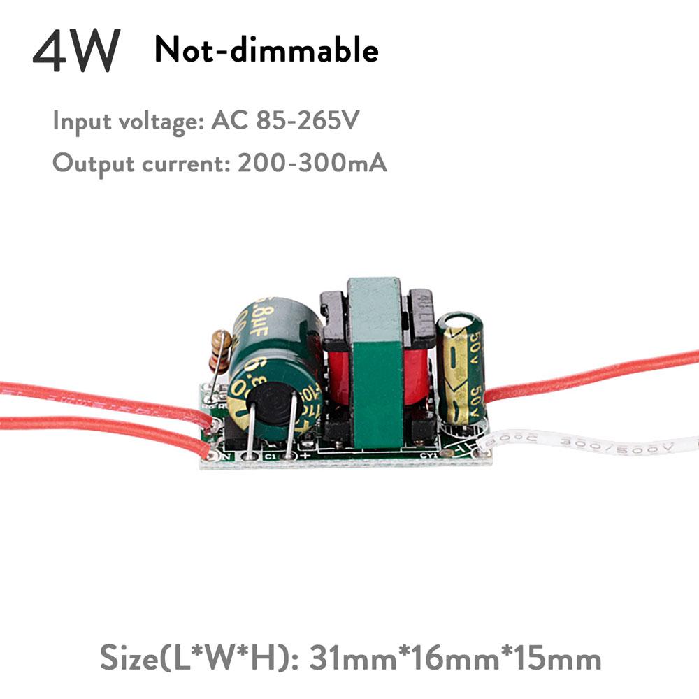 200mA 300mA Power LED Driver Constant Current AC 85-265V Supply for 3W 4W 5W 7W Light Lamp Bulb Transformers Output 3-12V 12-26V