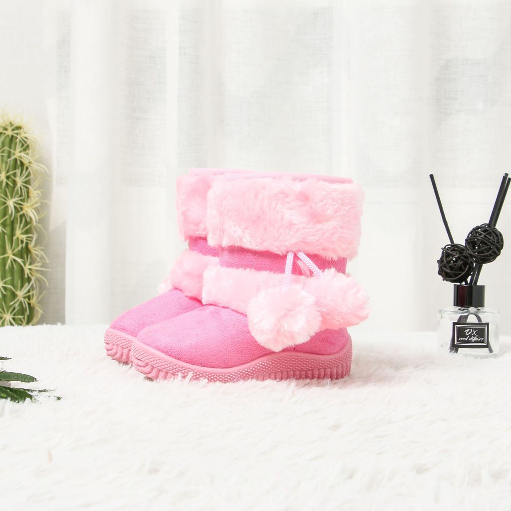 Girls Snow Boots Winter Comfortable Thick Warm Kids Boots Lobbing Ball Thick Children Autumn Cute Boys Boots Princess Shoes