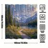 1Pc Extra Large Bath Curtain - Mountain Sunset Path Wildflower Trail Moonlit Lake Snowy Peaks Evergreen Forest Design - High-Qua