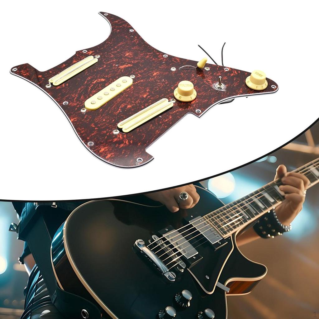 Pickguard Chitară Electrică Încărcat Precablat Rezistent la Uzură Piese Instrument Muzical Comutator Ceramic