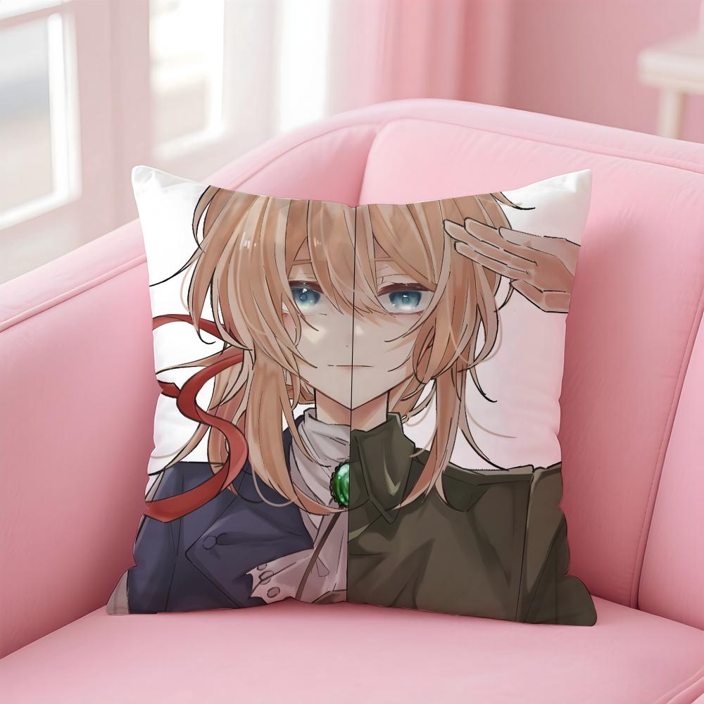 V-Violet E-Evergarden ANIME Cushion Cover Comfortable Reversible Pillow Cover Ideal for Car Sofa Bedroom & Beyond