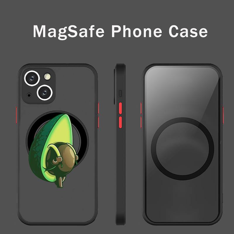 Awokado uroczy kreskówkowy owoc Etui na telefon Przezroczyste Magsafe Magnetyczne Magnes Do iPhone 13 12 11 Pro Max Mini Ładowanie Bezprzewodowe
