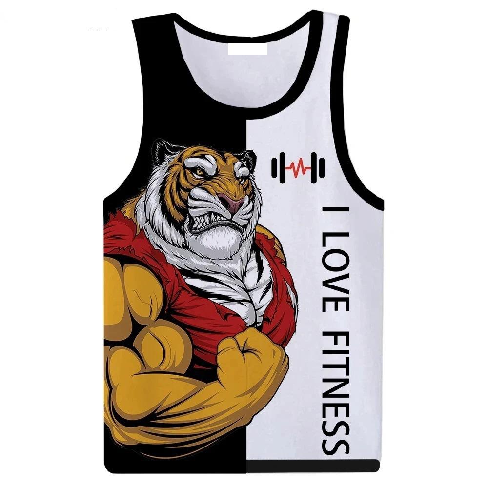 Summer Printed Tank Top for Men, Fitness Tank Top, Casual Quick-drying Sports Tank Top