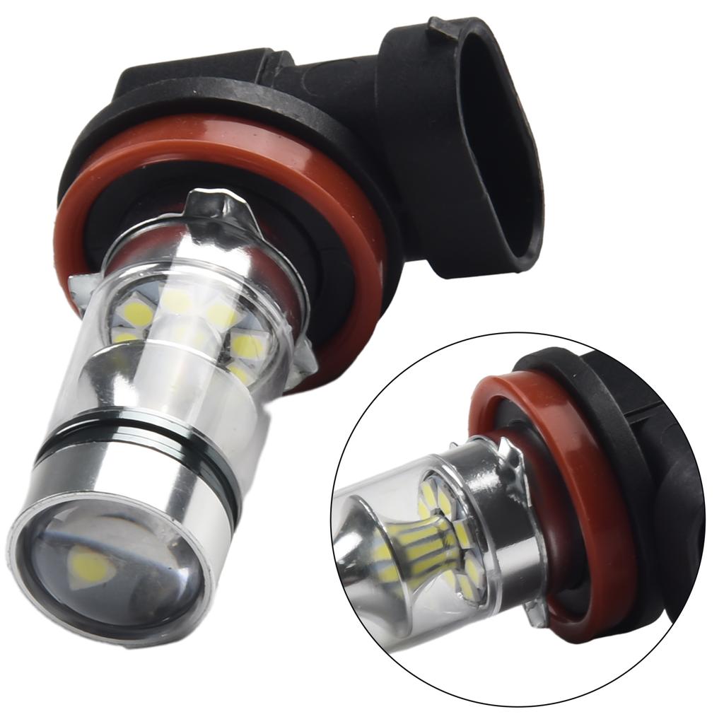 White Car Light Bulbs 12V - 24V 2Pcs 600LM H11 H8 2323 Accessories Driving LED Fog Light Super Bright Practical
