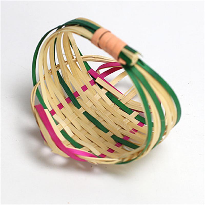 Hand-woven Disc Mini Basket Environmentally Friendly Durable Bamboo Storage Basket Household Accessories Fresh Fruit Platter