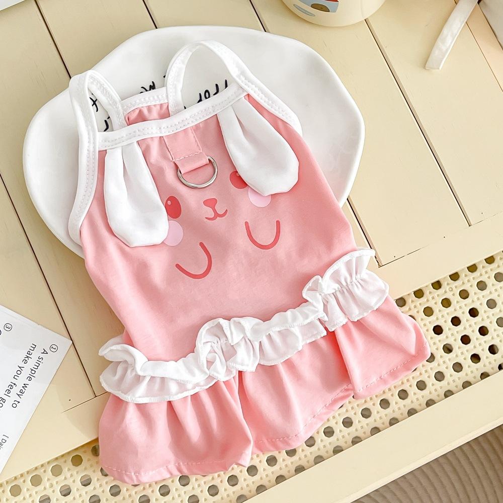 

Одежда для домашних животных, платье-комбинезон в корейском стиле, одежда для кошек и собак в аренду, тонкий жилет для весны и лета, юбка Abbit 2L розовый